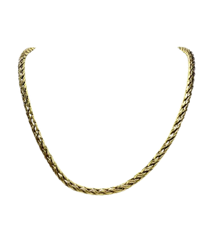 Longue Chaîne en Or Jaune 18K – Maille Haricot Ronde