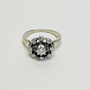 Bague fleur or avec diamants