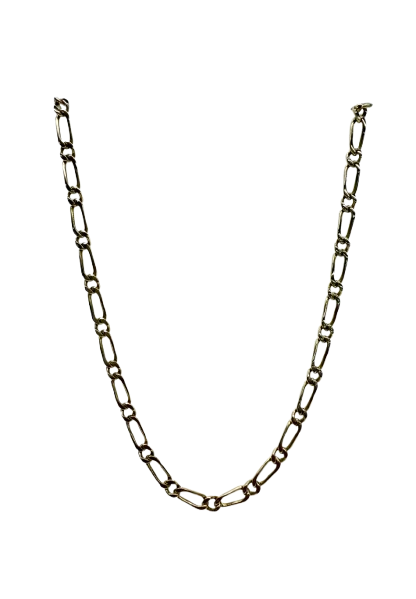Collier Chaîne Or Jaune 18k Figaro Tête d'Aigle 52cm