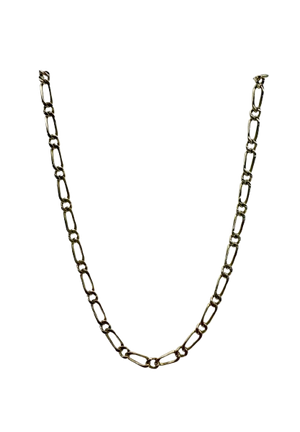 Collier Chaîne Or Jaune 18k Figaro Tête d'Aigle 52cm