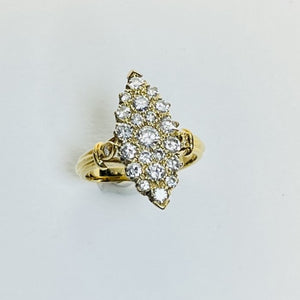 Bague marquise or avec diamants