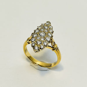 Bague marquise or avec diamants