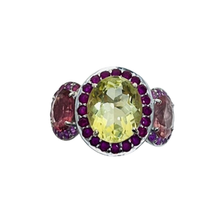 Bague or avec pierres précieuses