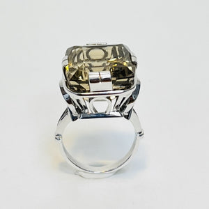 Chevalière or avec quartz