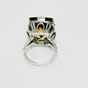 Chevalière or avec quartz