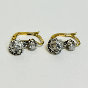 Boucles d'oreilles 2 ors avec diamants