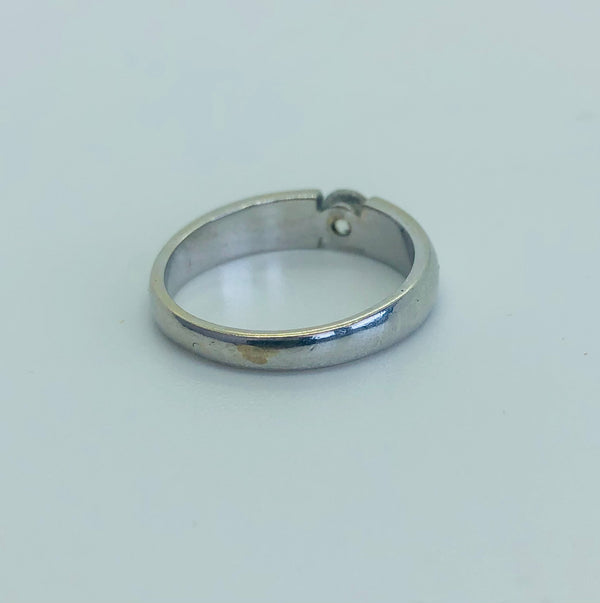 Bague Solitaire en Or Blanc 18K 0,36 ct T.52