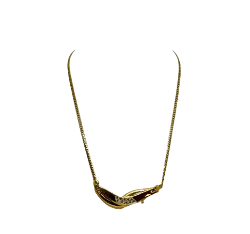 Collier Princesse Or Jaune 18k avec Diamants 10