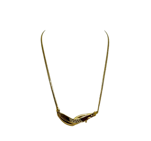 Collier Princesse Or Jaune 18k avec Diamants 10
