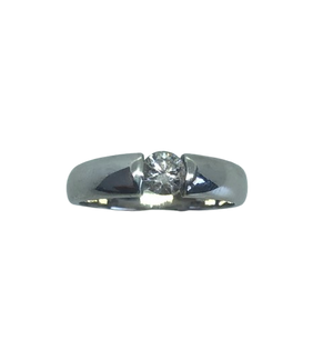 Bague Solitaire en Or Blanc 18K 0,36 ct T.52