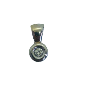 Pendentif Solitaire en Or Blanc 18K 0,14 ct