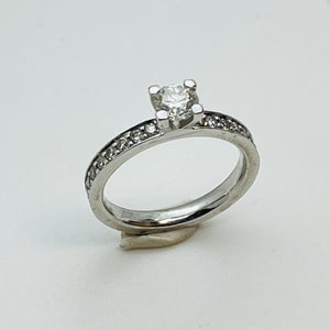 Bague or avec diamant solitaire 0,50ct