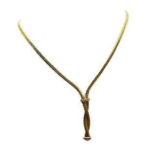 Collier cravate or avec diamants