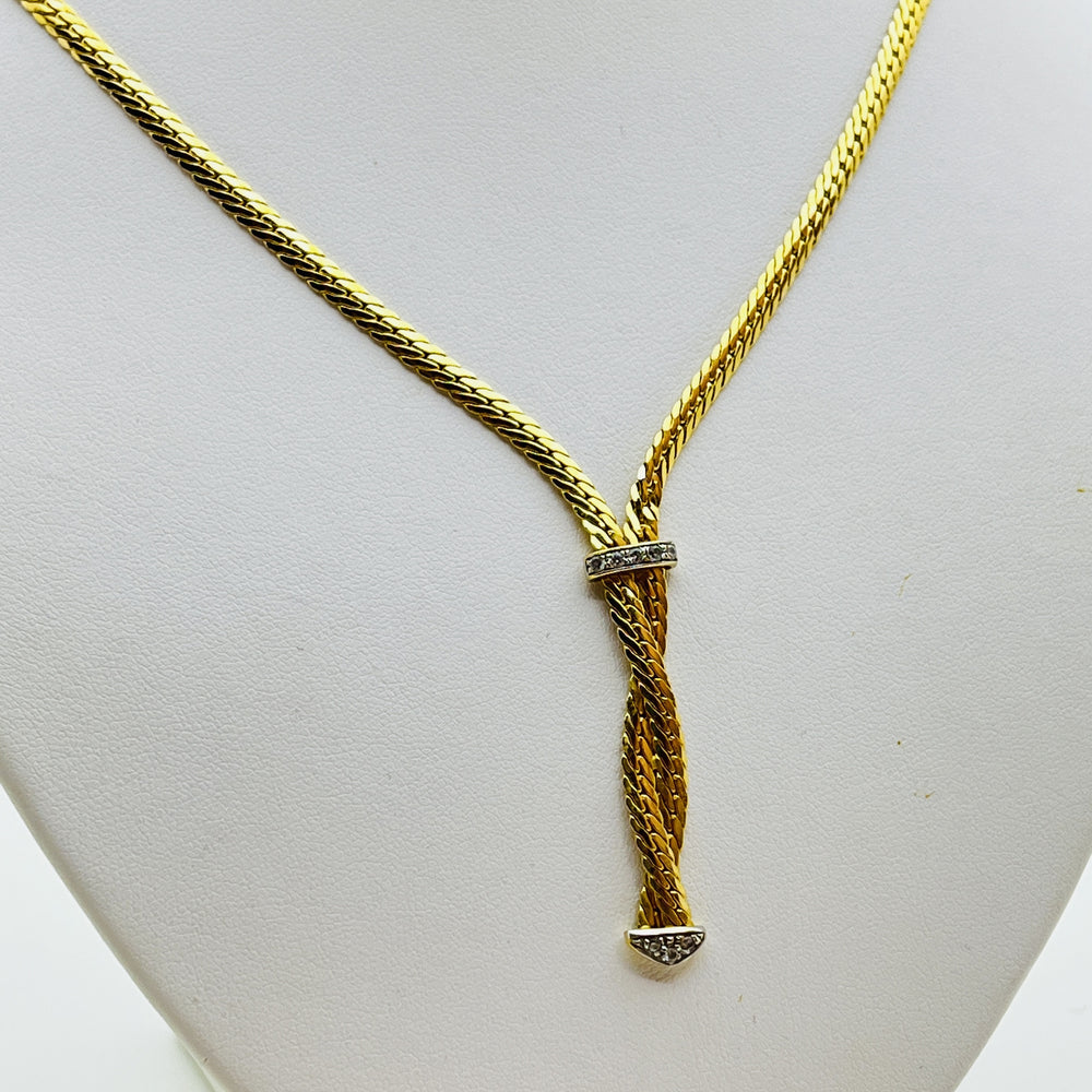 Collier cravate or avec diamants