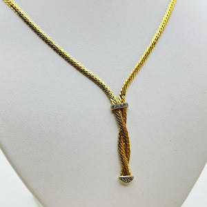 Collier cravate or avec diamants