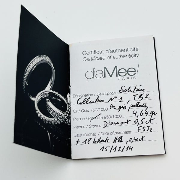 Bague or avec diamant solitaire 0,50ct