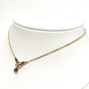 Parure Or Jaune avec Rubis et Zirconium