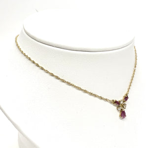 Parure Or Jaune avec Rubis et Zirconium