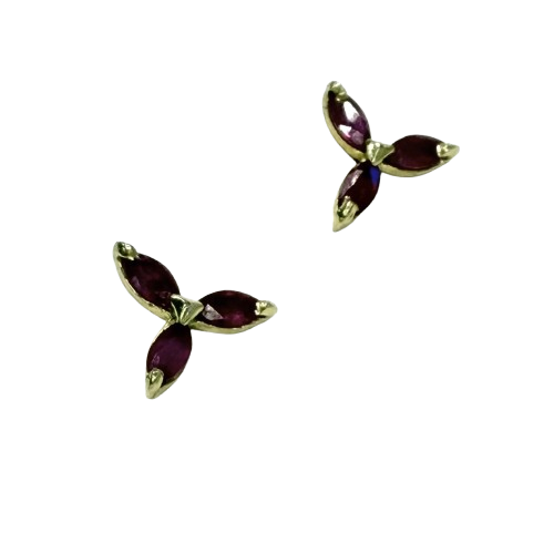 Parure Or Jaune avec Rubis et Zirconium