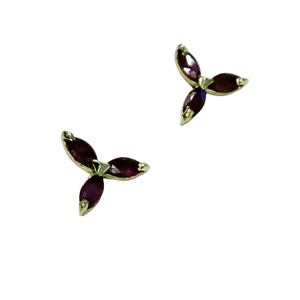 Parure Or Jaune avec Rubis et Zirconium