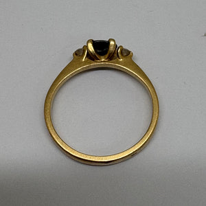 Bague Or 18K avec Saphir et Diamants - Taille 47 - 2.06g