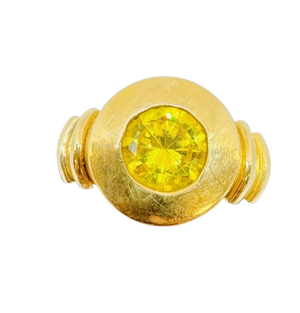 Bague Tank en Or Jaune 18 Carats avec Oxyde de Zirconium