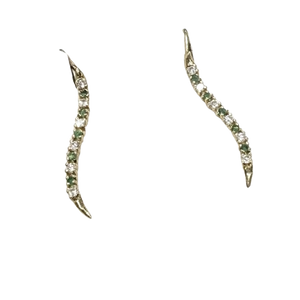 Boucles d'oreilles avec oxydes et émeraudes