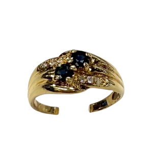 Bague Or avec Saphirs et Diamants