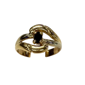 Bague en or jaune avec saphir naturel