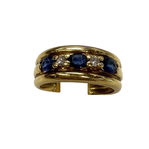 Bague Or Jaune Saphir Diamant