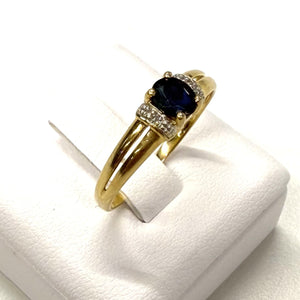 Bague en Or avec Saphir et Diamants