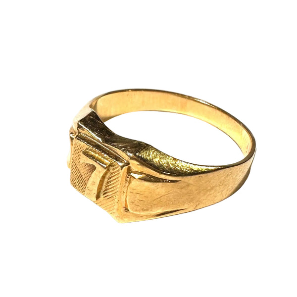 Chevalière Ancienne en Or Jaune 18K Taille : 47