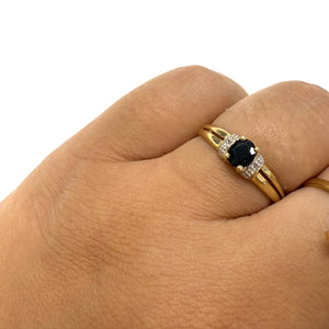 Bague en Or avec Saphir et Diamants