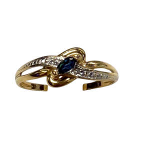 Bague 2 ors avec Saphir