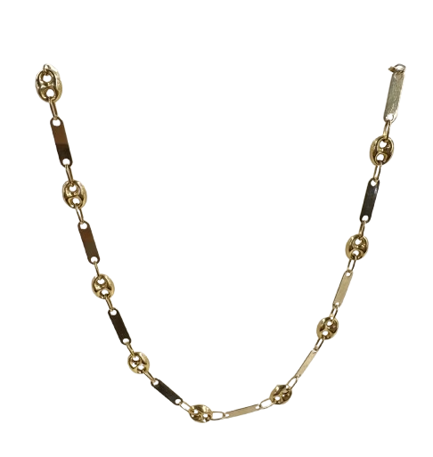 Collier Chaîne Grain de Café en Or Jaune 18K