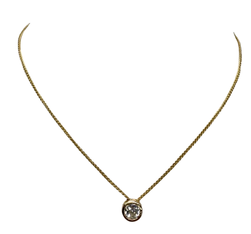 Collier Princesse en Or Jaune 18K & Diamant 0.40ct