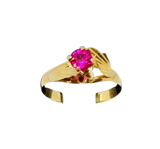 Bague Solitaire en Or Jaune 18K avec Oxyde de Zirconium