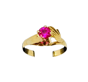 Bague Solitaire en Or Jaune 18K avec Oxyde de Zirconium