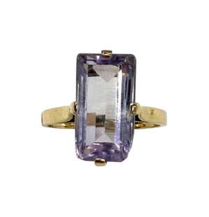 Bague en Or Jaune 18K et Améthyste T.52