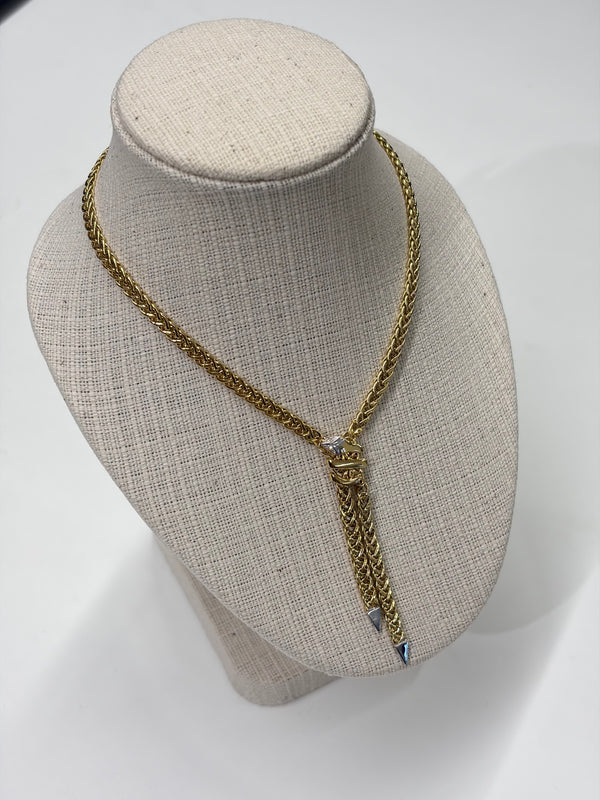 Collier Princesse en Or Jaune et Blanc 750/100