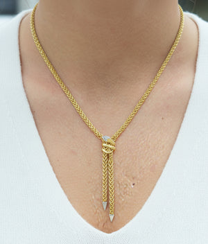 Collier Princesse en Or Jaune et Blanc 750/100