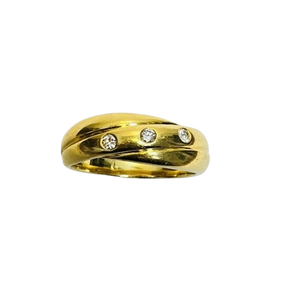 Bague or avec 3 diamants