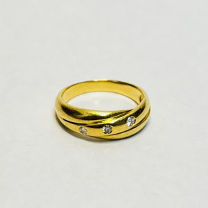 Bague or avec 3 diamants