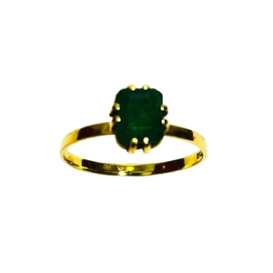 Bague or avec émeraude