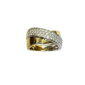 Bague 2 ors avec éclats de diamants