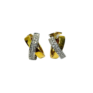 Boucles 2 ors avec diamants
