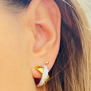 Boucles 2 ors avec diamants