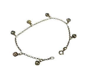 Bracelet breloque 3 Ors 18k maille forçat