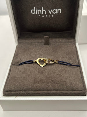 Bracelet Double Cœurs en Or Jaune 18k