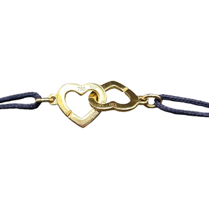 Bracelet Double Cœurs en Or Jaune 18k